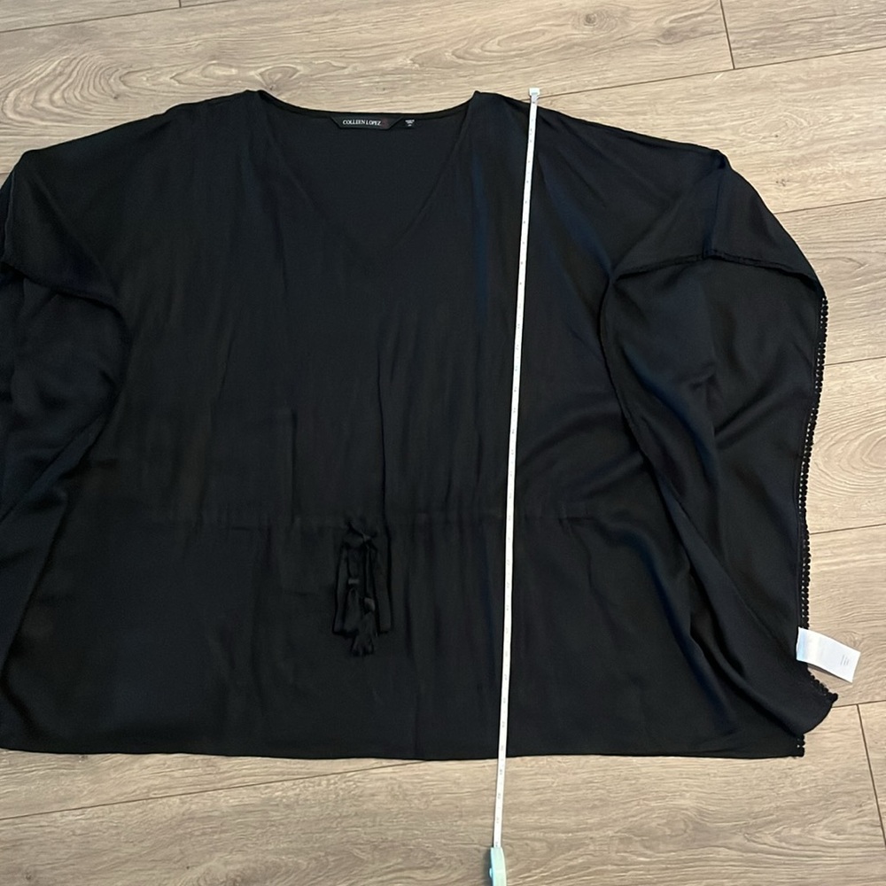 NWOT Colleen Lopez Black Linen Poncho Top Size 3X - Picture 11 of 12